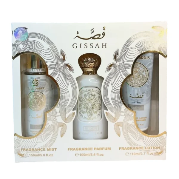 Coffret Parfum Gissah Blanc (150ml, 100ml, 110ml)