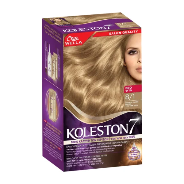 Wella Koleston 7 Permanent Hair Color 8/1 (Light Blonde)