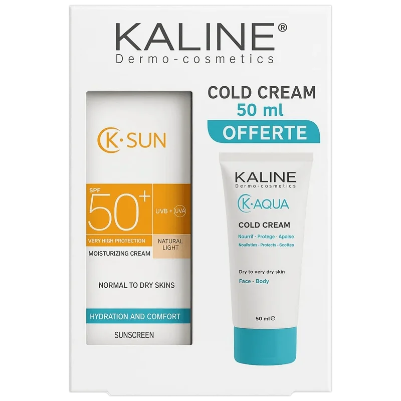 Kaline K.Sun Crème Hydratante Naturelle Claire Spf50+ 50ml + K.aqua Cold Cream Kaline K.Sun Crème Hydratante Naturelle Claire Spf50+ 50ml + K.aqua Cold Cream