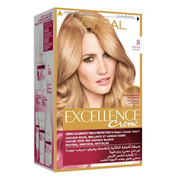 L’Oréal Paris Excellence Crème Blond Clair 8 – Coloration Permanente (1 application)